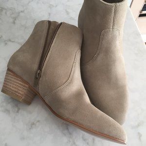 suede booties by Soludos